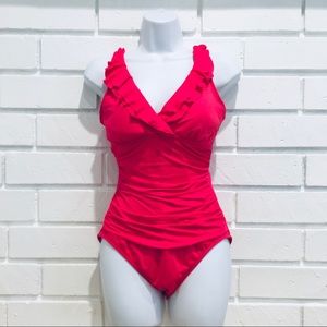 Ralph Lauren Hot Pink One Piece Bathing Suit 8